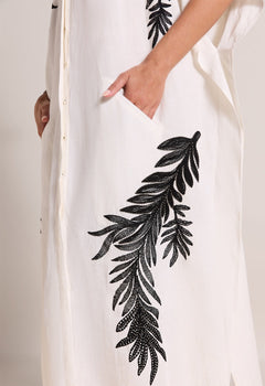 Serina Kaftan Dress Antique White