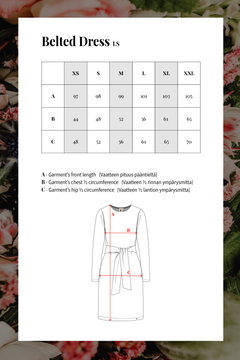 Belted Dress Blue Blossom