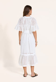Solstice Midi Dress Crispy White
