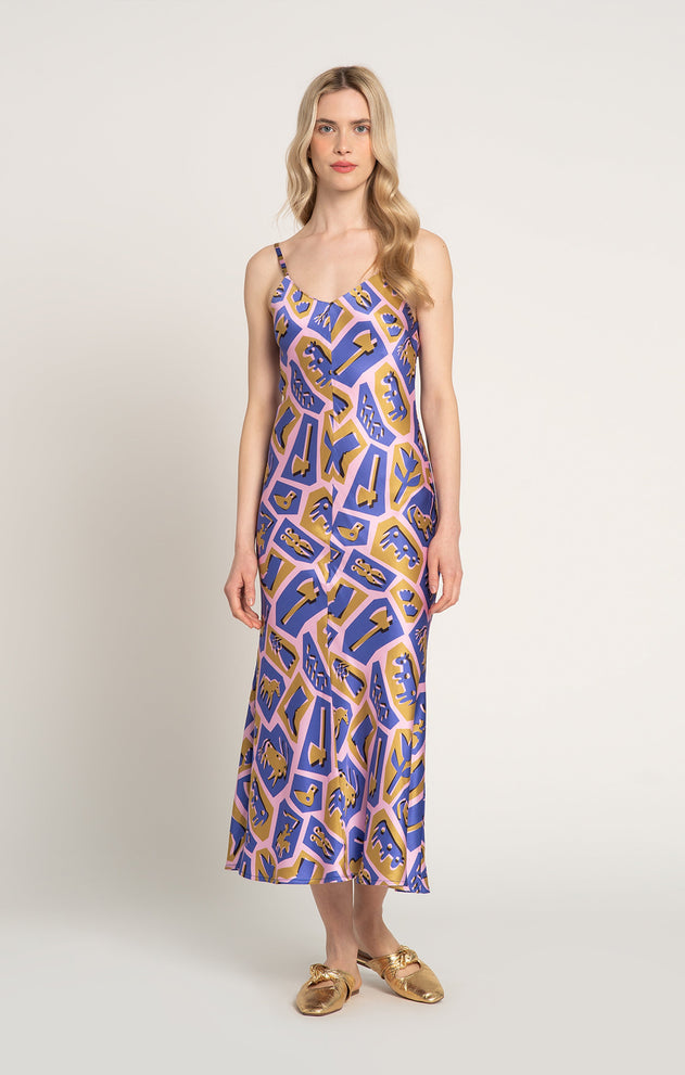 Istallo Bias Cami Dress Totem Pink