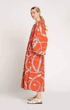 Kantar Deep V-Neck Dress Whip Red