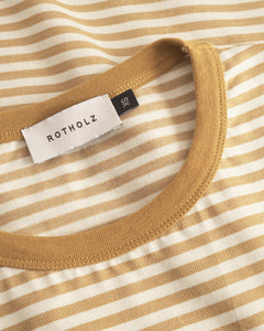 Striped T-shirt Caramel/White