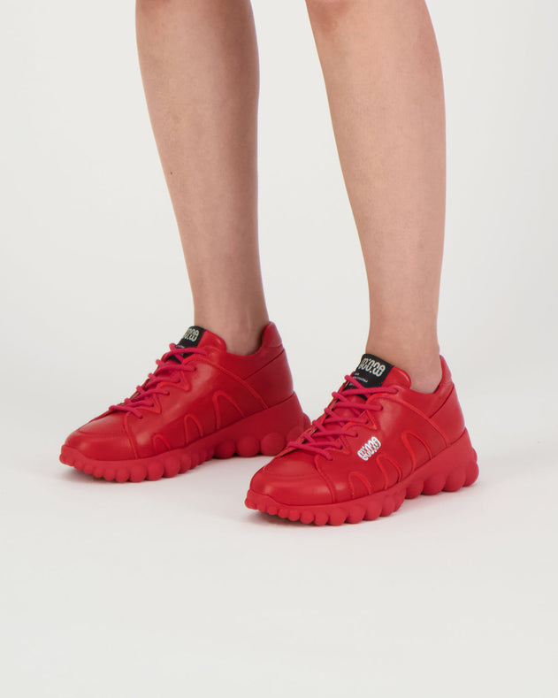 Chain Reaction Sneakers Red Leather