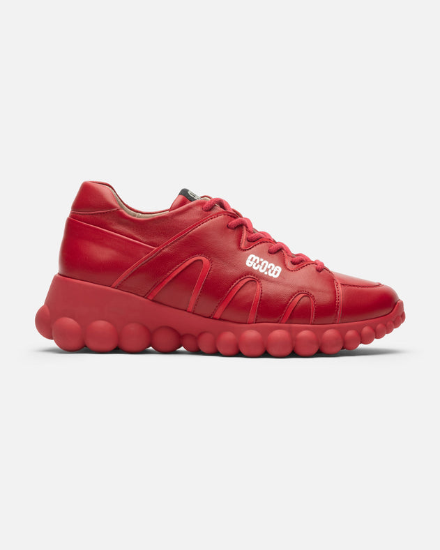 Chain Reaction Sneakers Red Leather