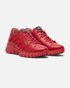 Chain Reaction Sneakers Red Leather