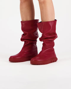 Slouch Boots Cherry