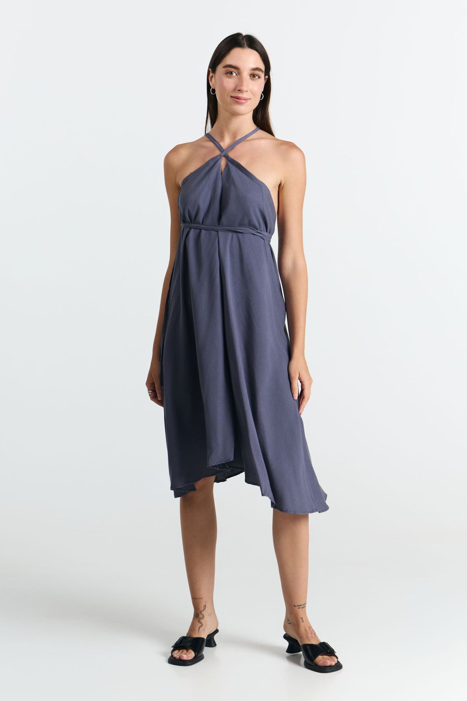 Multiposition Short Tencel Dress Grey