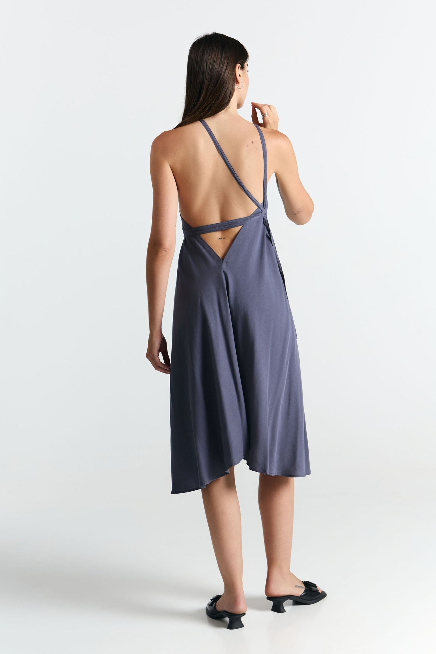 Multiposition Short Tencel Dress Grey