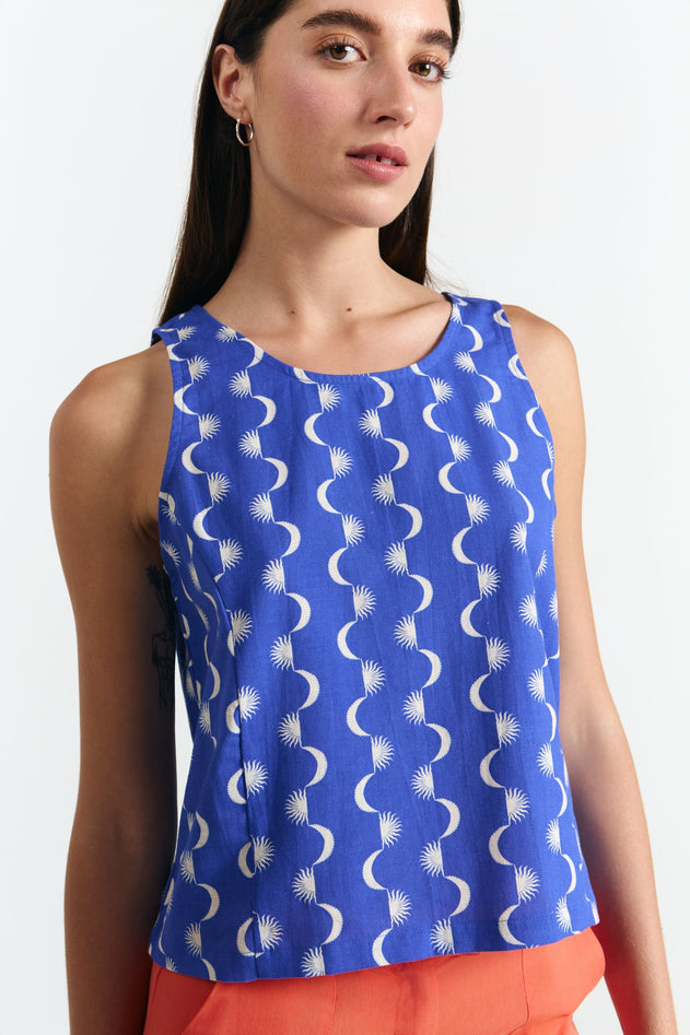 Yari Top Blue Moon Print