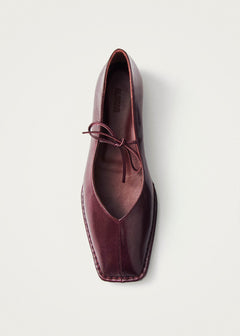 Sway Leather Ballet Flats Burgundy