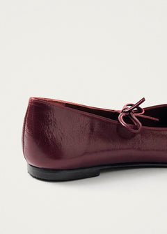 Sway Leather Ballet Flats Burgundy