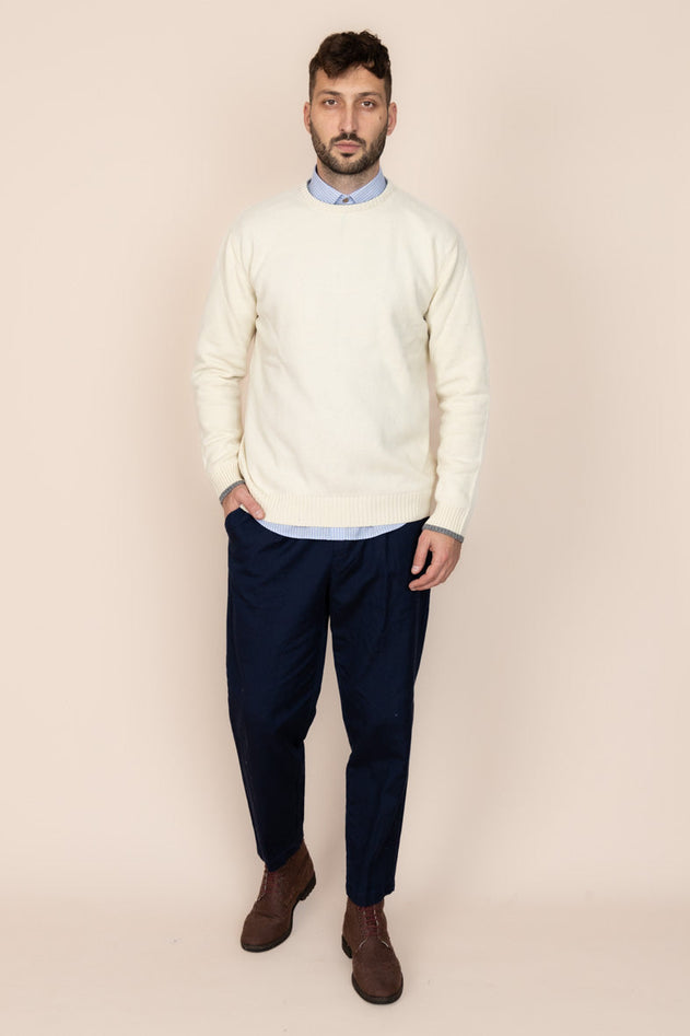 The Rodna 100% Wool Crewneck White