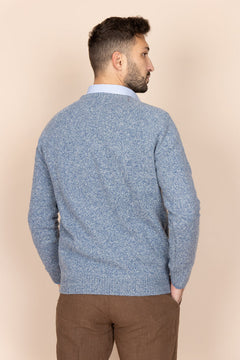 The Rodna Merino Wool V-Neck Jumper Arctic Blue