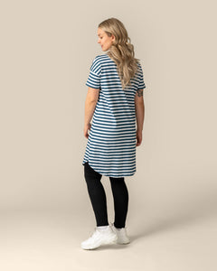 T-Shirt Dress Petrol Stripes