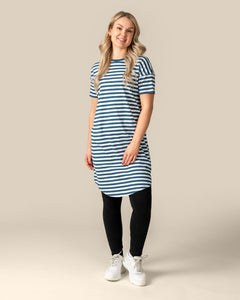 T-Shirt Dress Petrol Stripes