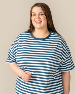 Toive T-Shirt Dress Petrol Stripe