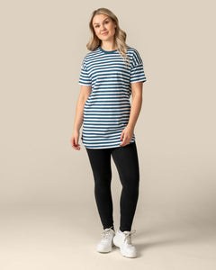 Long T-Shirt Petrol Stripes