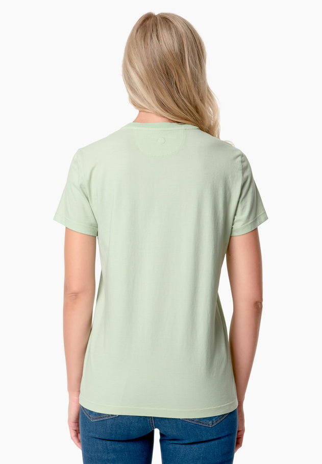 Women's Basic Round Neck T-Shirt Foam Green