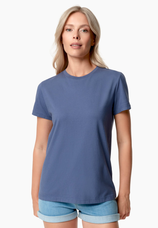 Women's Basic Round Neck T-Shirt Indigo Blue