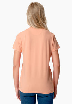 Women's Basic Round Neck T-Shirt Peach Orange
