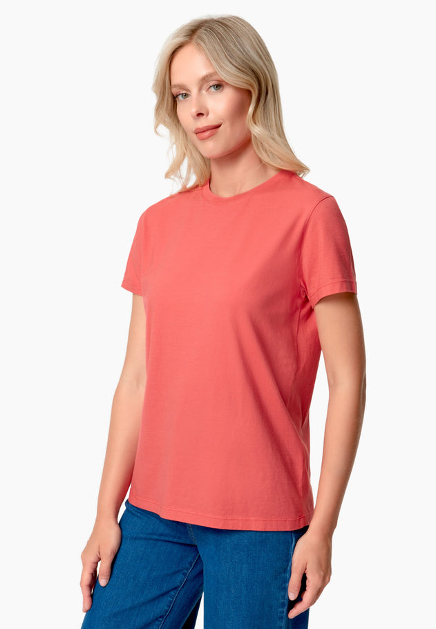 Women's Basic Round Neck T-Shirt Red