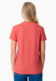 Women's Basic Round Neck T-Shirt Red