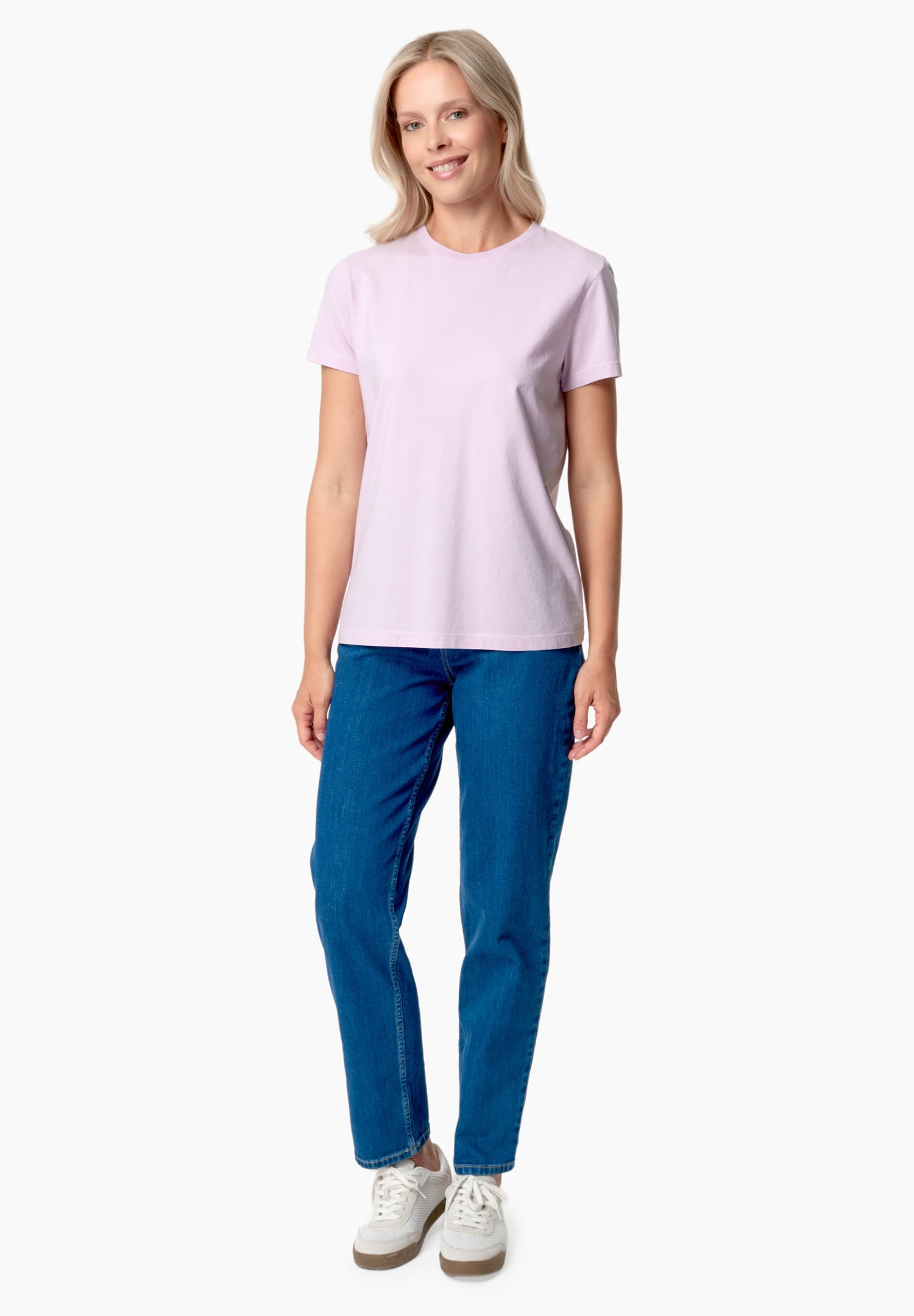Women's Basic Round Neck T-Shirt Lilac Red
