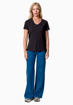 Tessa Basic V-Neck T-Shirt Black