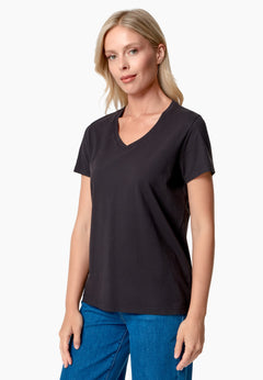 Tessa Basic V-Neck T-Shirt Black