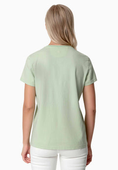 Tessa Basic V-Neck T-Shirt Foam Green