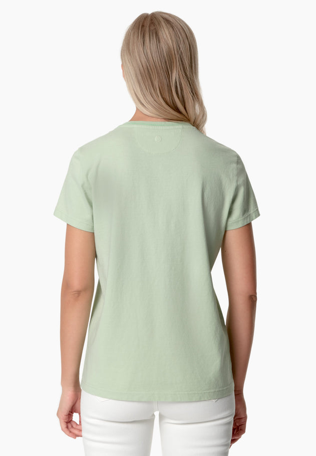 Tessa Basic V-Neck T-Shirt Foam Green