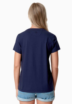 Tessa Basic V-Neck T-Shirt Navy Blue