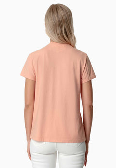 Tessa Basic V-Neck T-Shirt Peach