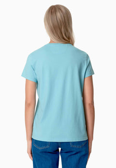 Tessa Basic V-Neck T-Shirt Retro Blue