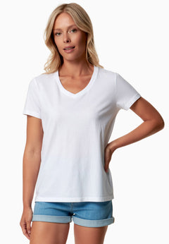 Tessa Basic V-Neck T-Shirt White