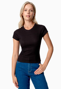 Tillda Ribbed T-Shirt Black