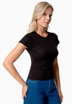 Tillda Ribbed T-Shirt Black