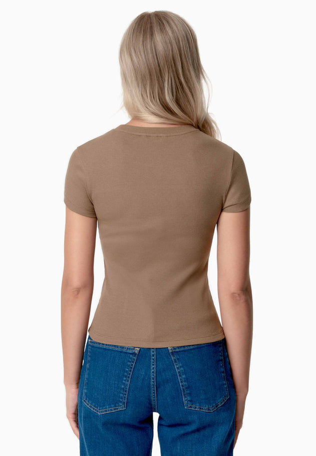 Tillda Ribbed T-Shirt Beige