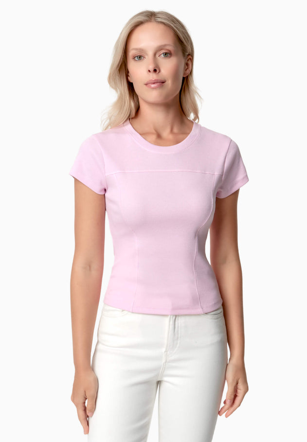 Tillda Ribbed T-Shirt Light Pink