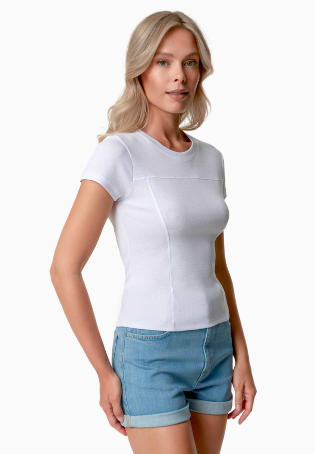 Tillda Ribbed T-Shirt White