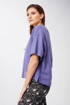 Boxy Tee Shirt Deep Violet