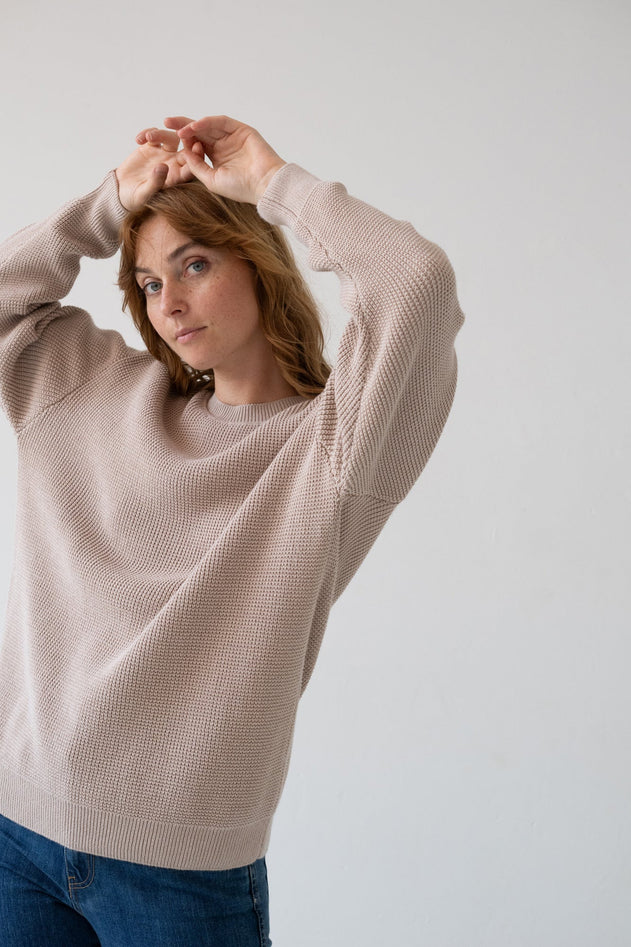 Tam Unisex Organic Cotton Sweater Magnolia White