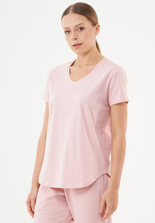 Tuba V-Kaula-aukko T-paita Dusty Pink