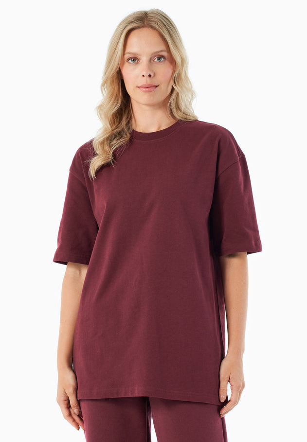 Tussem Unisex Basic Organic Cotton T-Shirt Burgundy Red
