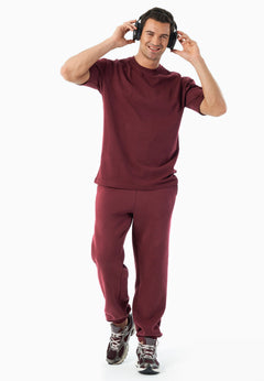 Tussem Unisex Basic Organic Cotton T-Shirt Burgundy Red