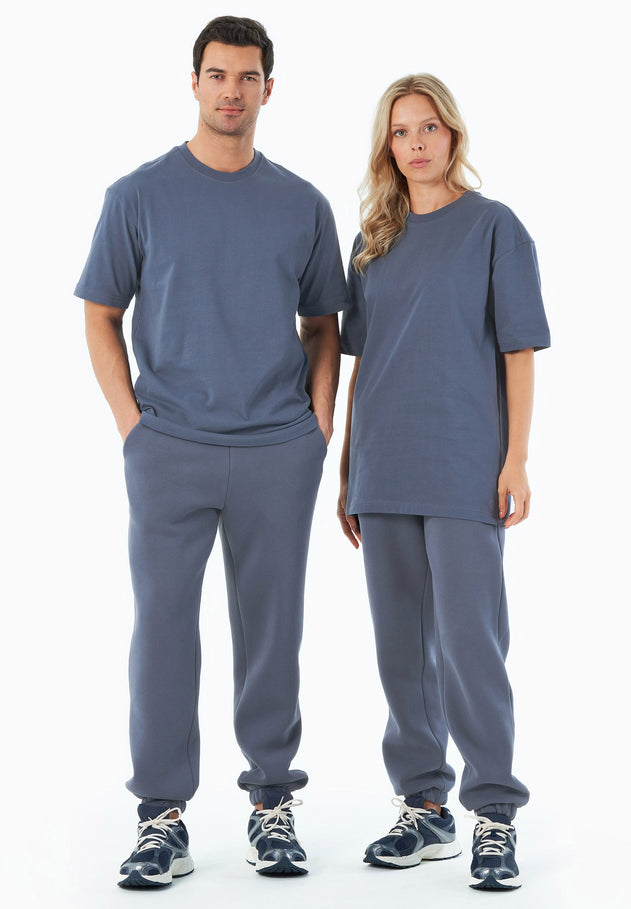 Tussem Unisex Basic Organic Cotton T-Shirt Indigo Blue