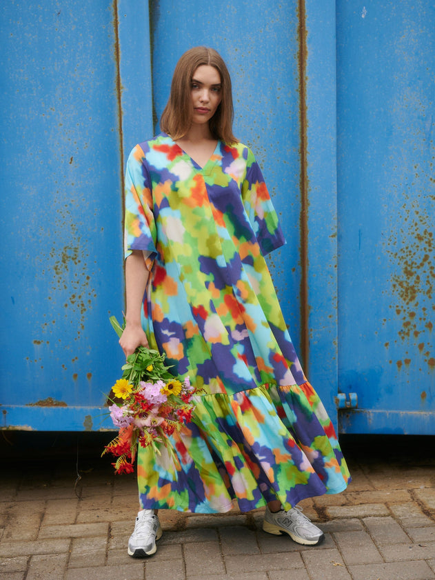 V-Neck Tencel Maxi Dress Flowerfield