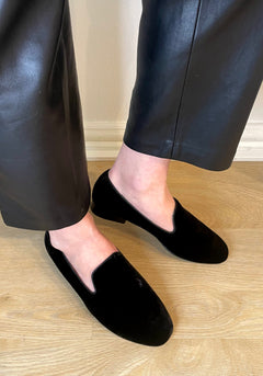 Thomas Velvet Slipper Black