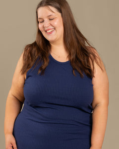 Ribbed Top Ocean Blue
