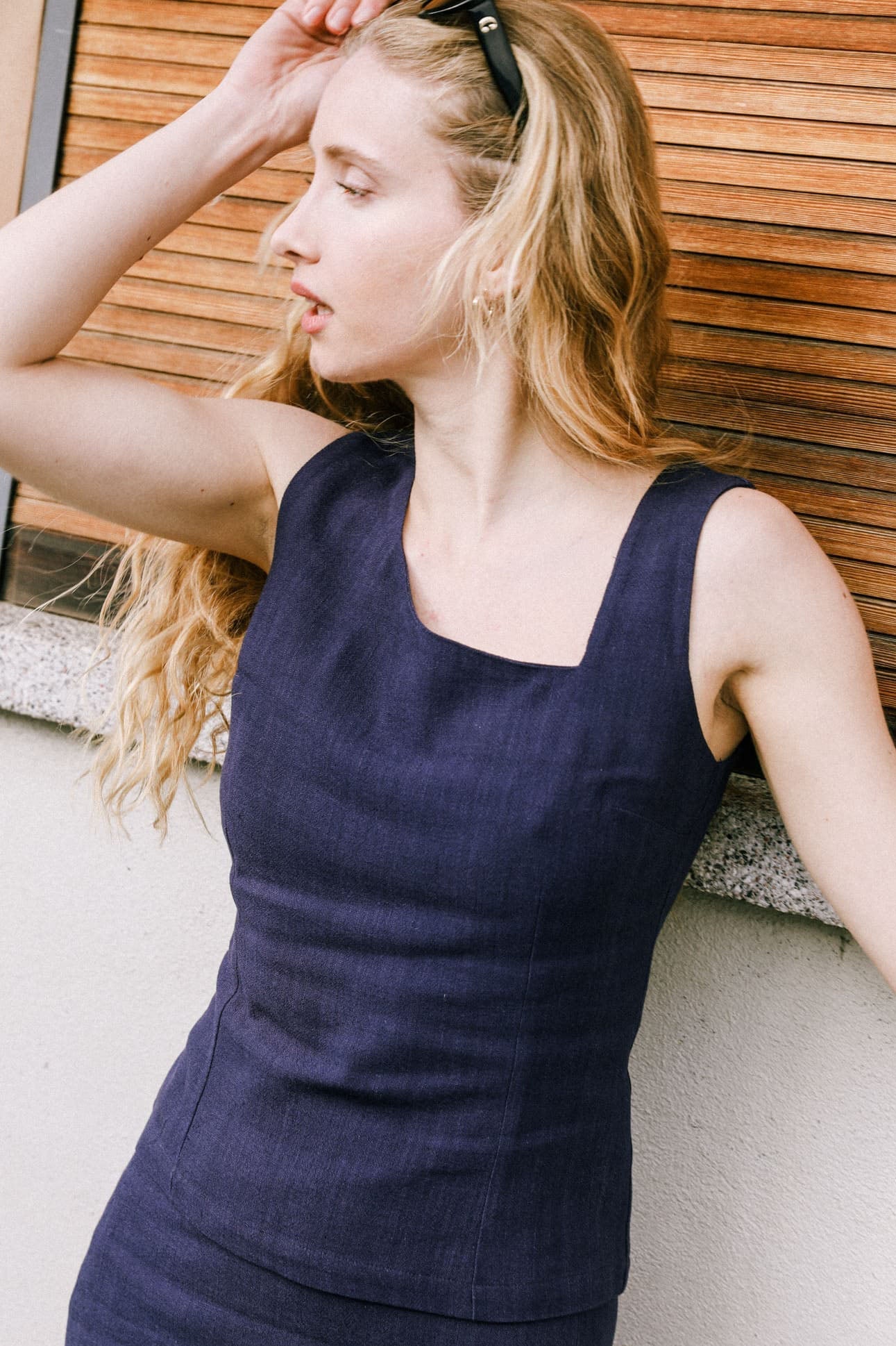Azalée Top Navy Blue